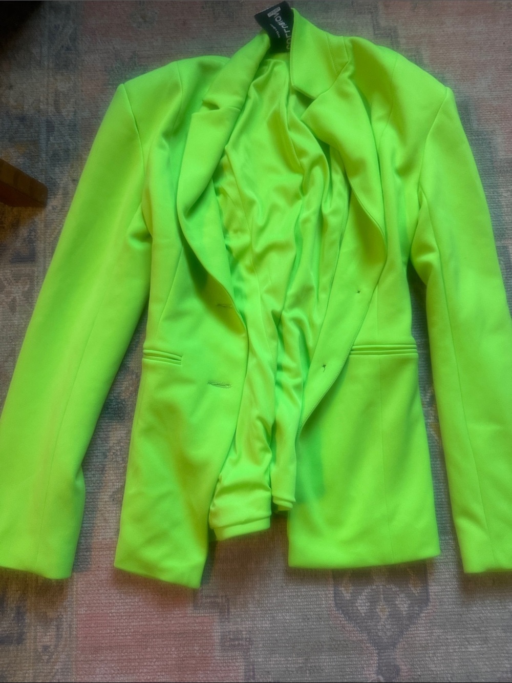 Neon Lime Women's Tailored Blazer Jacket